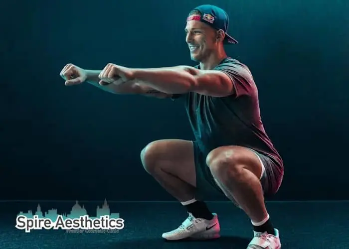Image of man build leg muscle Warfield through exercise