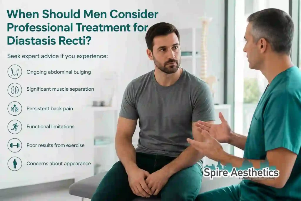 When Should Men Consider Professional Treatment for Diastasis Recti Warfield?